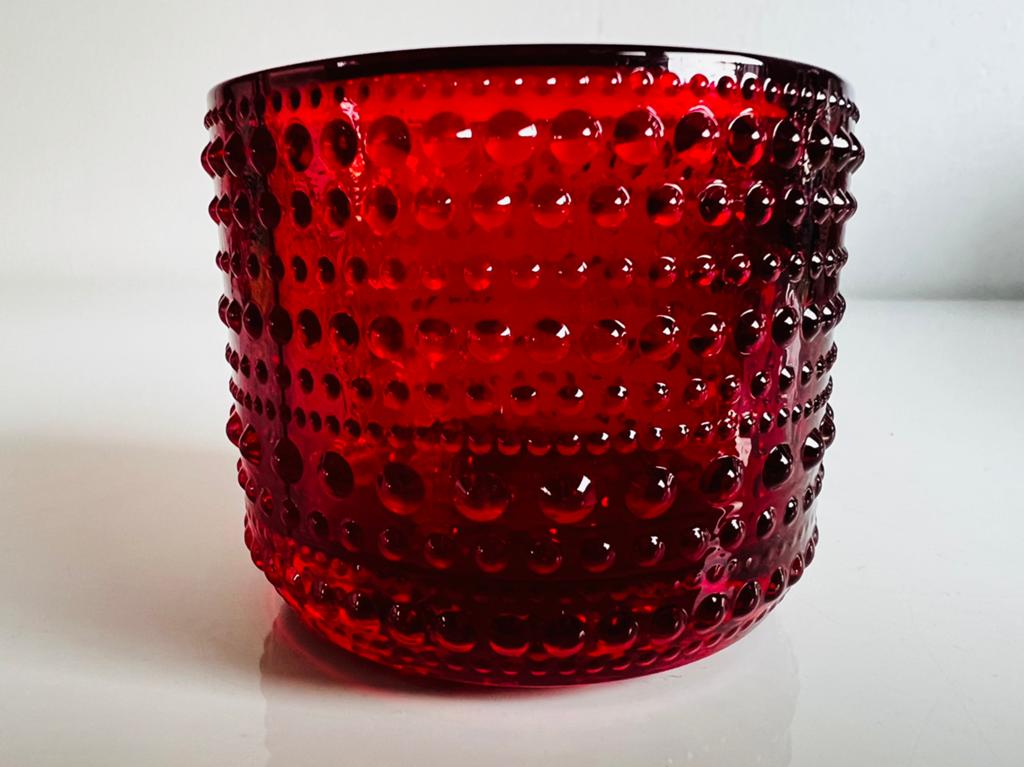 Iittala Kastehelmi Waxinelichthouder Red Punainen Toikka, Huis en Inrichting, Ophalen of Verzenden, Zo goed als nieuw, Kandelaar