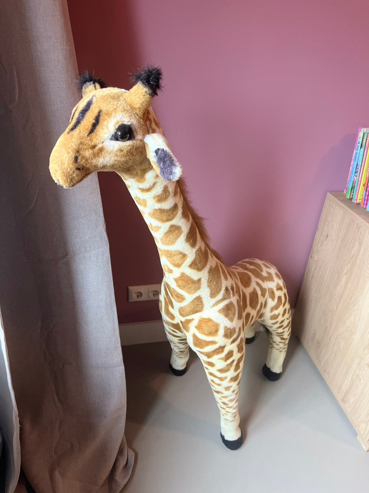 Grote Melissa & Doug giraffe 125 cm – zeer nette staat, Ophalen, Overige merken, Giraf, Zo goed als nieuw