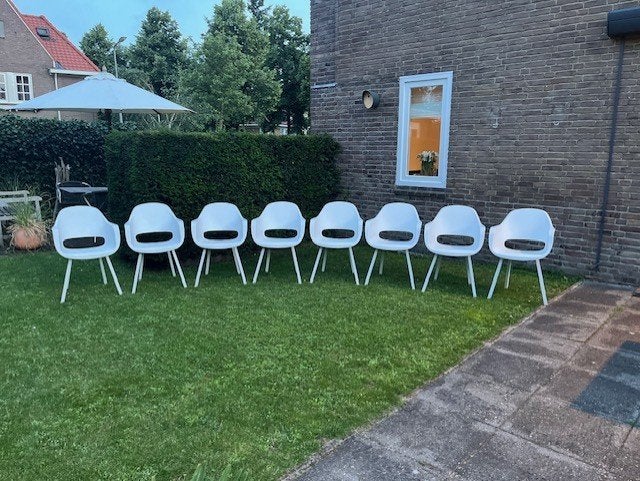 Tuinstoelen, 8 stuks Artena kuipstoel wit, Ophalen, Nieuw, Kunststof