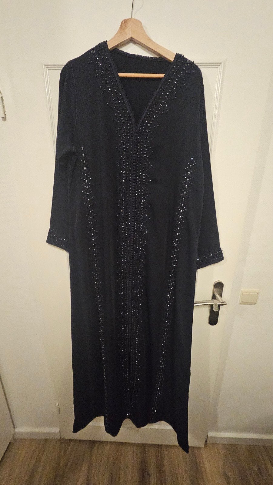 donkerblauwe kaftan met kralen, Kleding | Dames, Zwart, Maat 46/48 (XL) of groter, Ophalen of Verzenden, Zo goed als nieuw