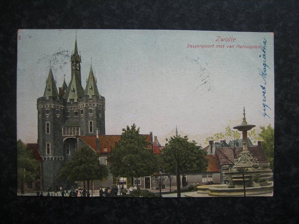 ZWOLLE  Sassenpoort met Nahuisplein 1906, Ophalen of Verzenden, Voor 1920, Overijssel