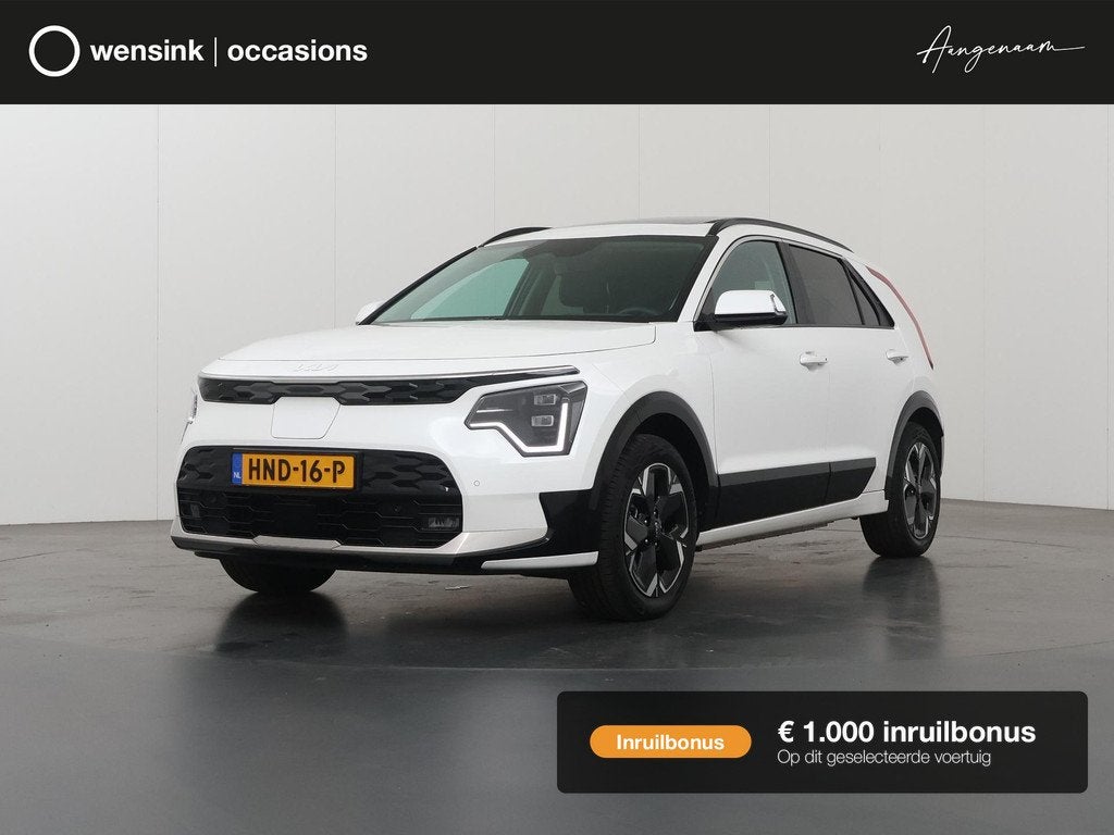 Kia Niro EV Plus 64.8 kWh | Schuif / Kanteldak | Stoel/Stuur, Auto's, Kia, Gebruikt, 750 kg, 1657 kg, Wit