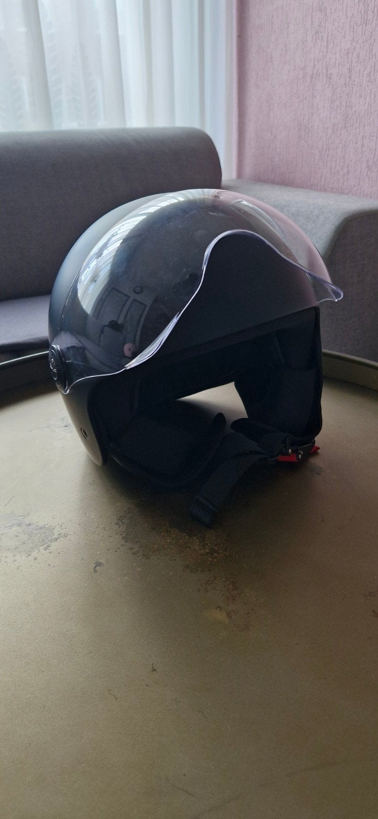 Vinz Scooterhelm Mat Zwart Maat S (55-56), Fietsen en Brommers, Ophalen of Verzenden, Gebruikt, Small, Vinz