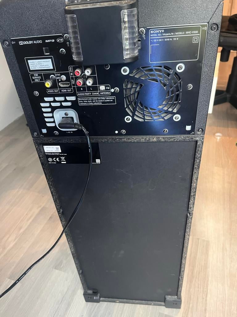 Sony Party Box met Bluetooth, USB, AUX, CD en Microfoon, Audio, Tv en Foto, Luidsprekers, Gebruikt, Overige typen, 120 watt of meer