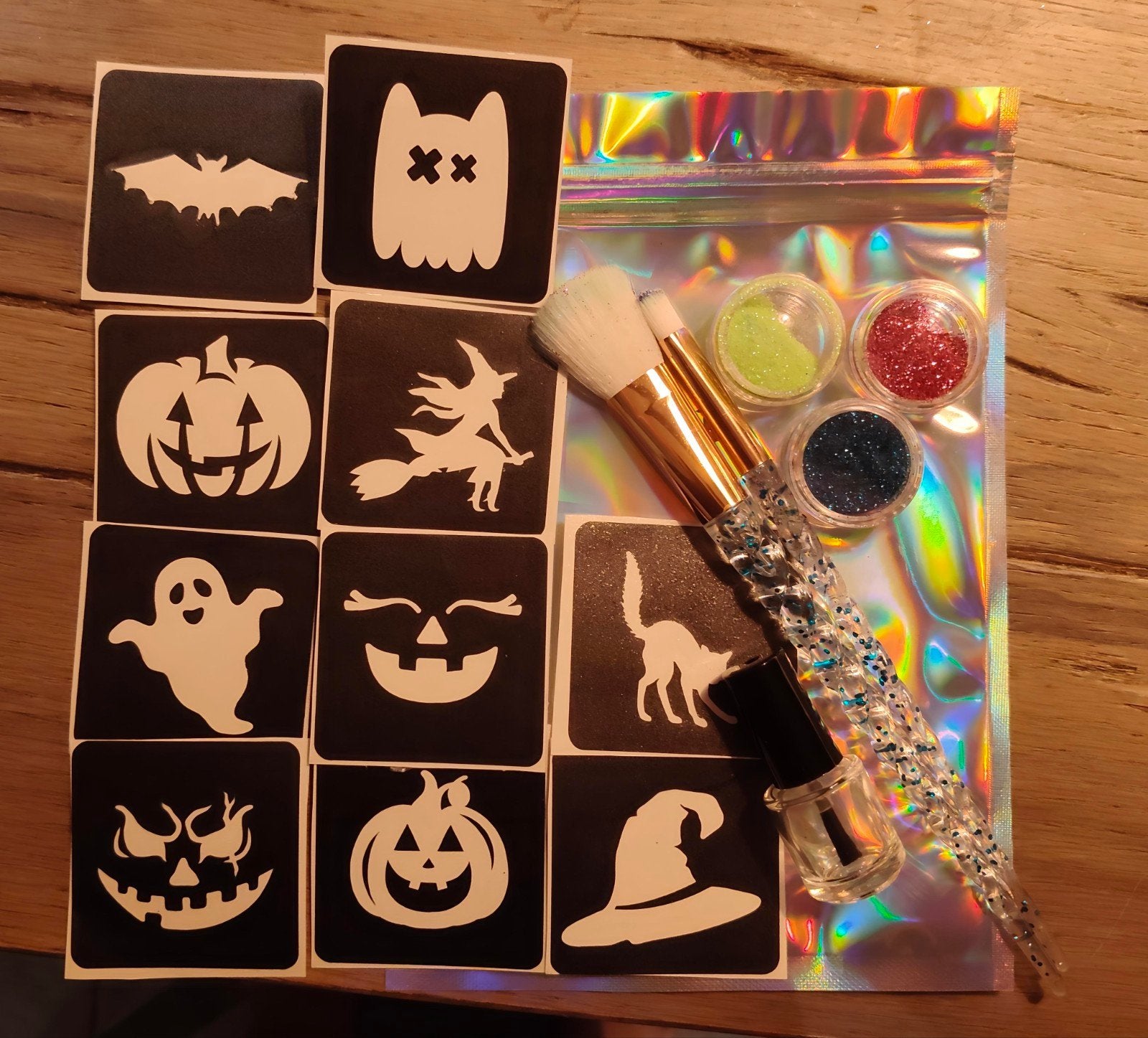 Halloween glittertattoo setje, Ophalen of Verzenden, Nieuw, Jongen of Meisje