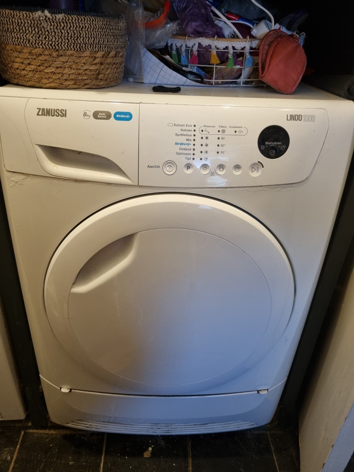 Zanusdi Lindo 1000 8 kg wasdroger - Gratis ophalen, Ophalen of Verzenden, Gebruikt, Condens, 85 tot 90 cm