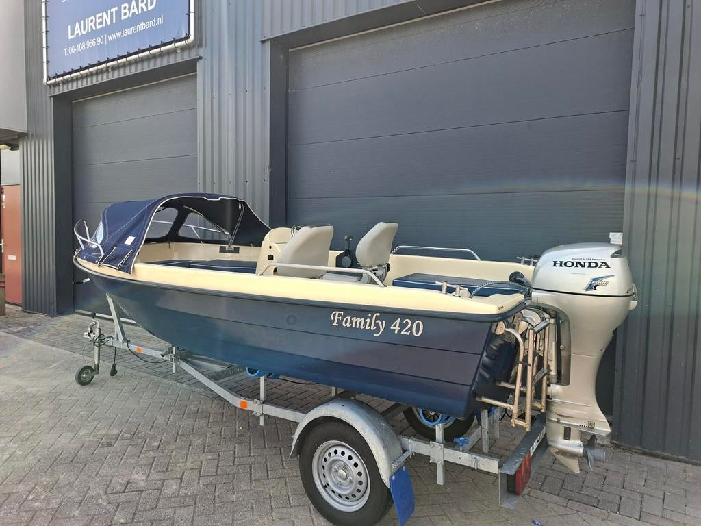 Prachtige Family 420 DUO + Honda 10PK 4 Takt, Overige merken, Gebruikt, Tot 10 pk, Ophalen of Verzenden