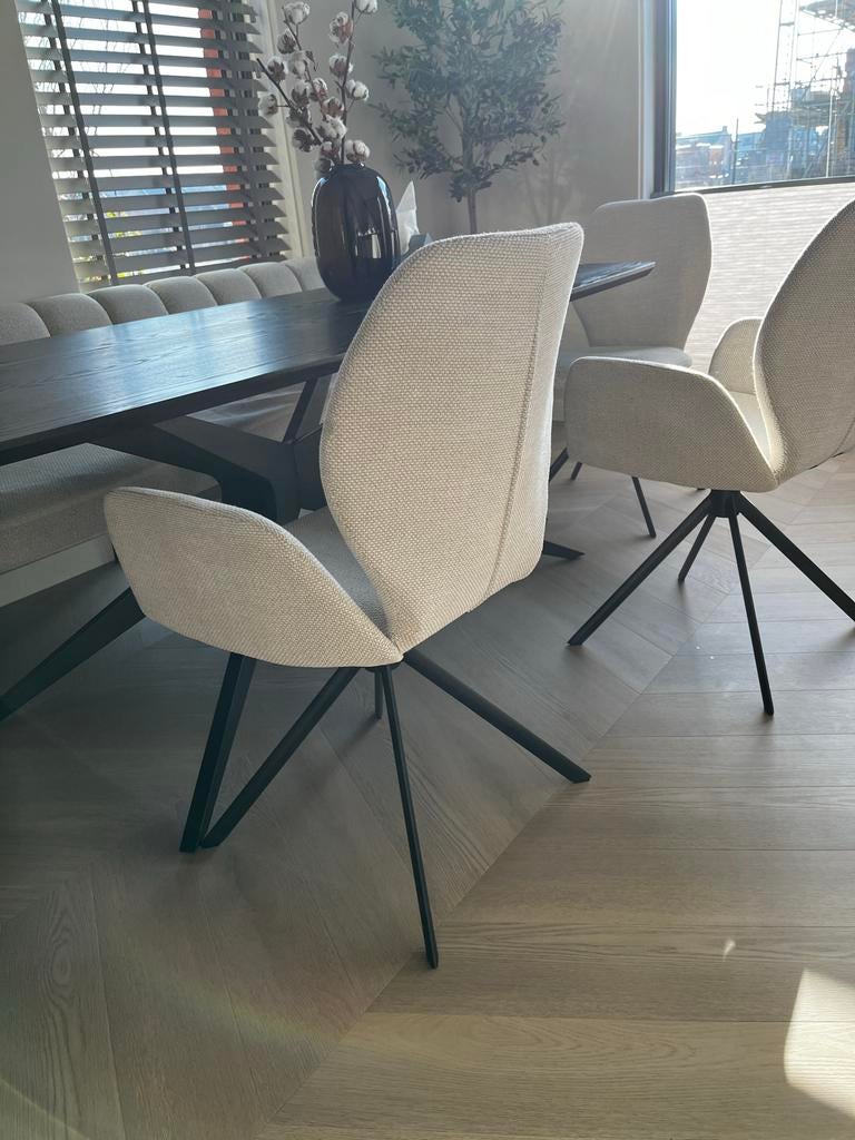 Goossens Hera Stoelen - 3 stuks (2 met leuning), Ophalen, Gebruikt, Drie, Stof