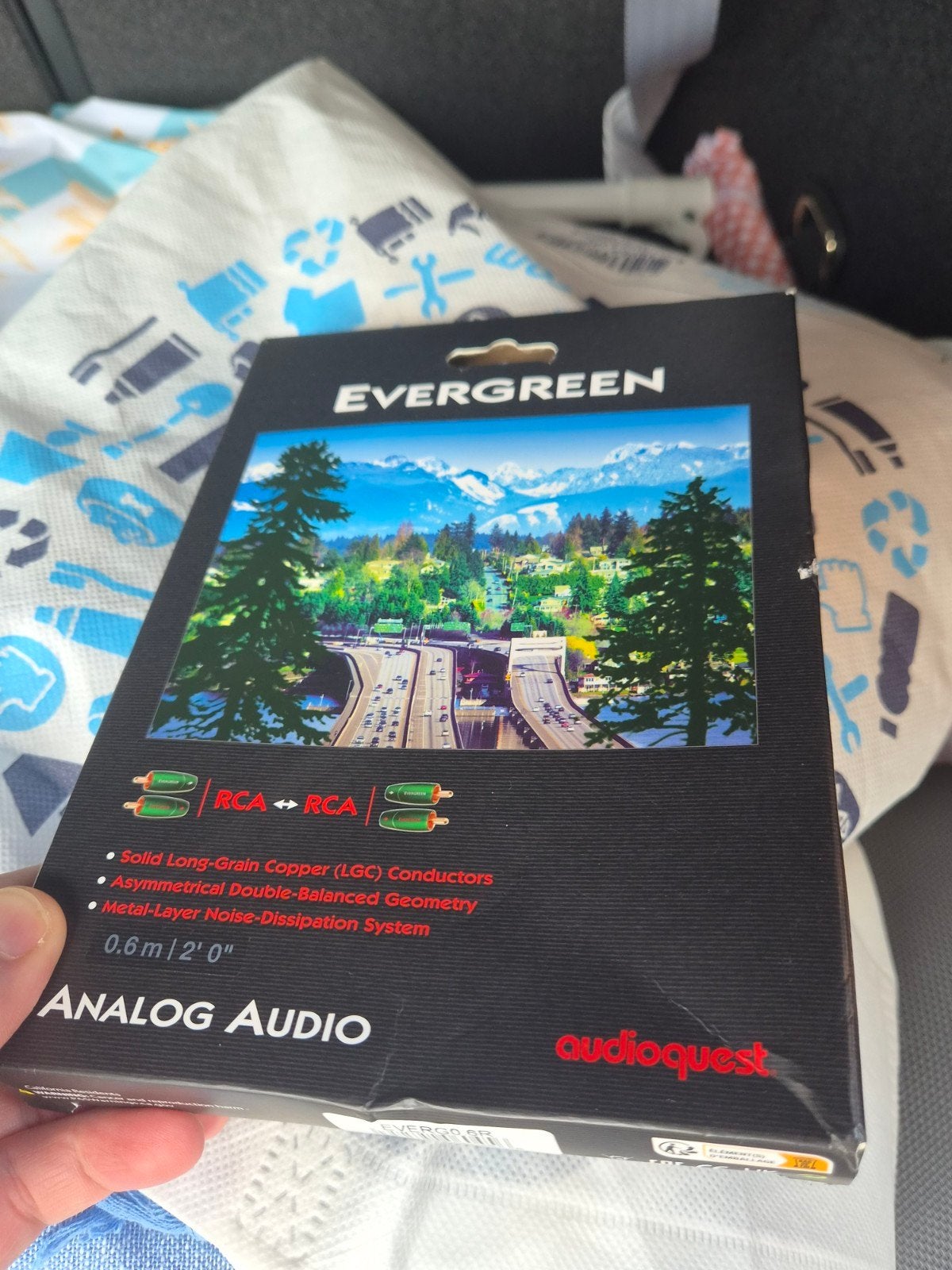 AudioQuest Evergreen RCA interlink - 0.6m - Nieuwstaat, Ophalen of Verzenden, Nieuw, Minder dan 2 meter, Interlink-kabel