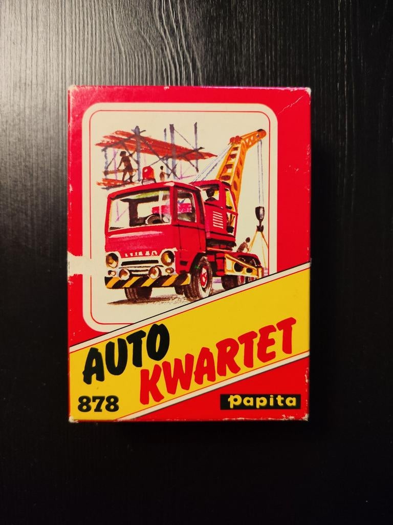 Vintage Auto Kwartetspel Papita 878 (1965), Hobby en Vrije tijd, Gezelschapsspellen | Kaartspellen, Verzenden, Gebruikt