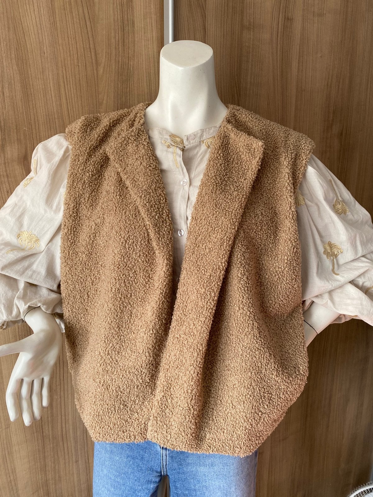 Teddy Bodywarmer mt. L/XL, Ophalen of Verzenden, Zo goed als nieuw, Maat 46/48 (XL) of groter, Beige