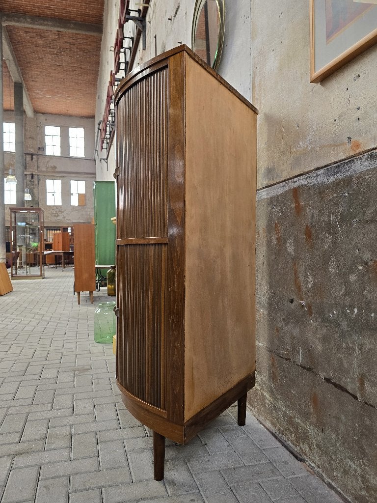Deens Design Hoekkast | Mid Century Hoek Kast Donker Beuken, 100 tot 150 cm, Grenenhout, Ophalen of Verzenden, Minder dan 150 cm