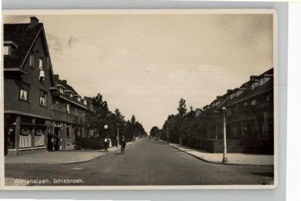 Schiebroek Adrianalaan Levensmiddelenwinkel+benzinepomp, Verzenden, 1920 tot 1940, Gelopen, Zuid-Holland