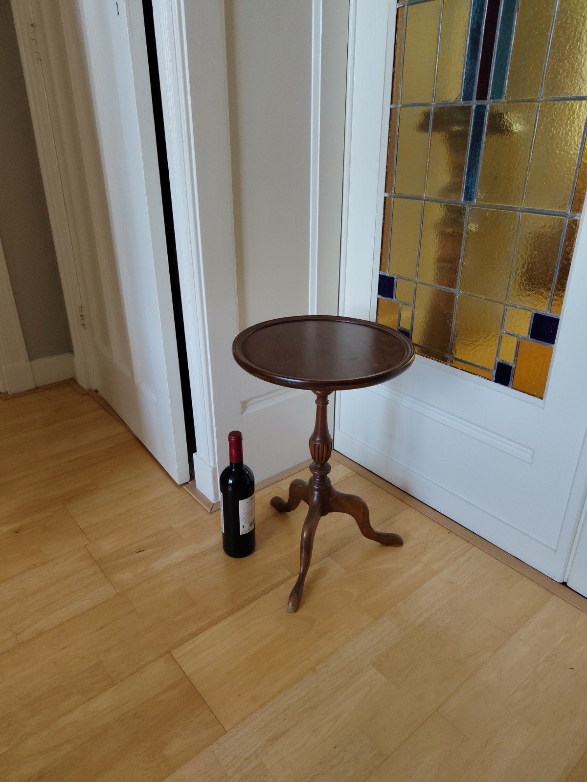 Bijzettafel, driepoot, vintage, wijntafel, Minder dan 55 cm, Gebruikt, Rond, Ophalen