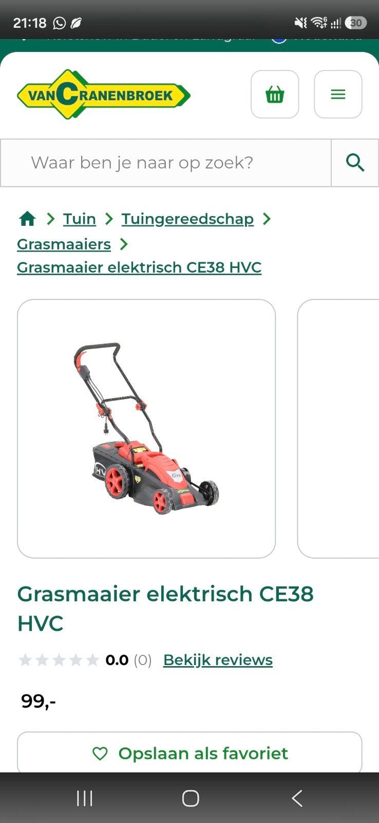 Grasmaaier elektrisch, Ophalen, Cirkelmaaier, Elektrische grasmaaier, HVC