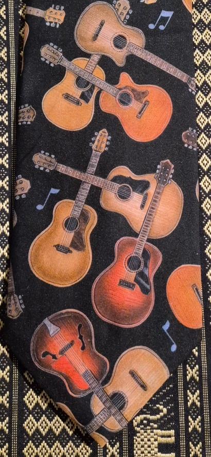 Gitaar of Gitaren stropdas zwart, Kleding | Heren, Stropdassen, Ophalen of Verzenden, Nieuw, Zwart