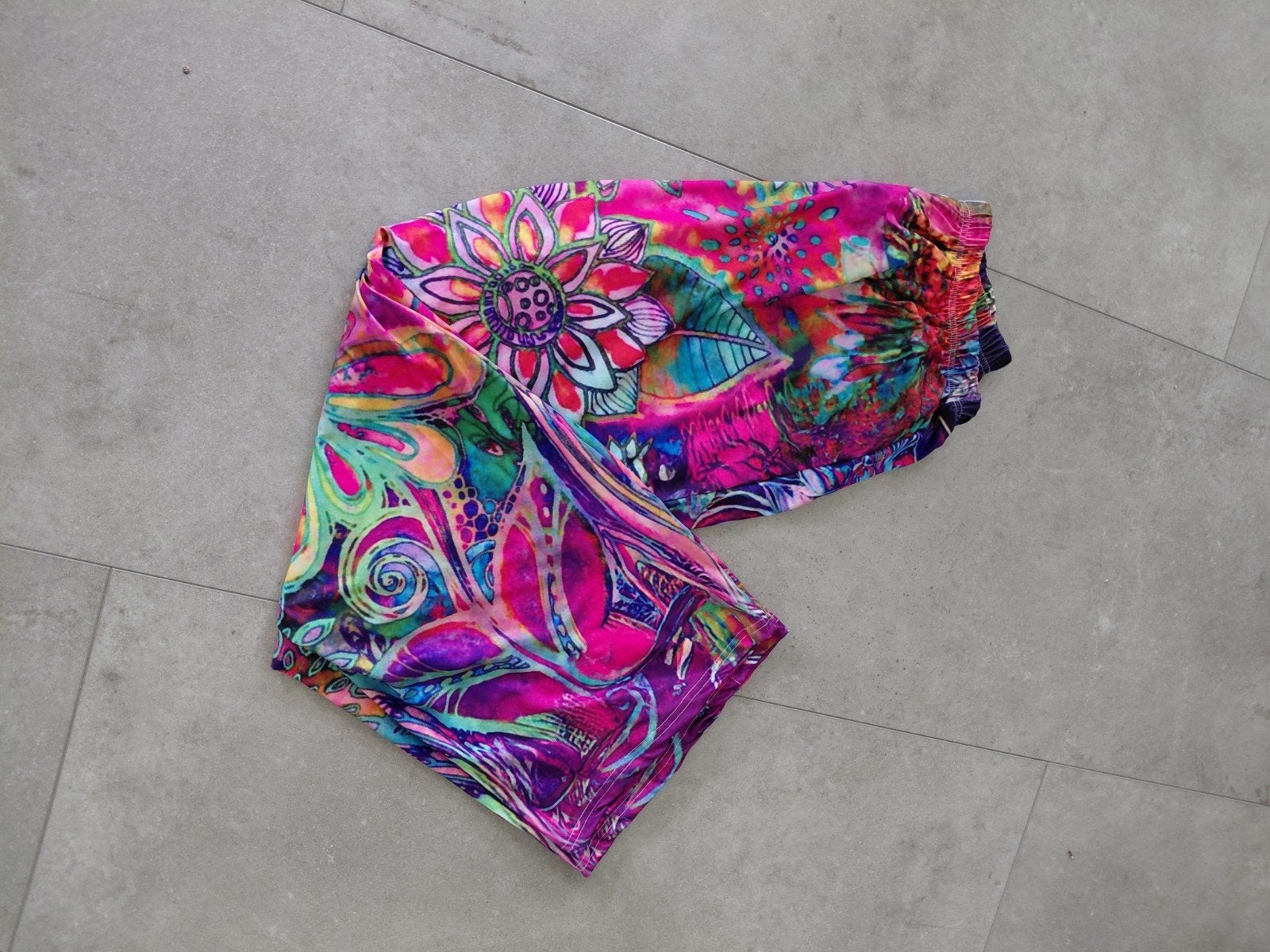 Fleurige broek, wijde pijpen XL, Meerkleurig, Maat 46/48 (XL) of groter, Nieuw, Ophalen of Verzenden