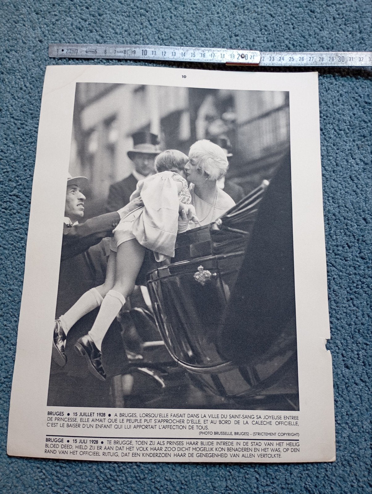 Vintage Poster Prinses Astrid België 1928 Koningshuis, Ophalen of Verzenden
