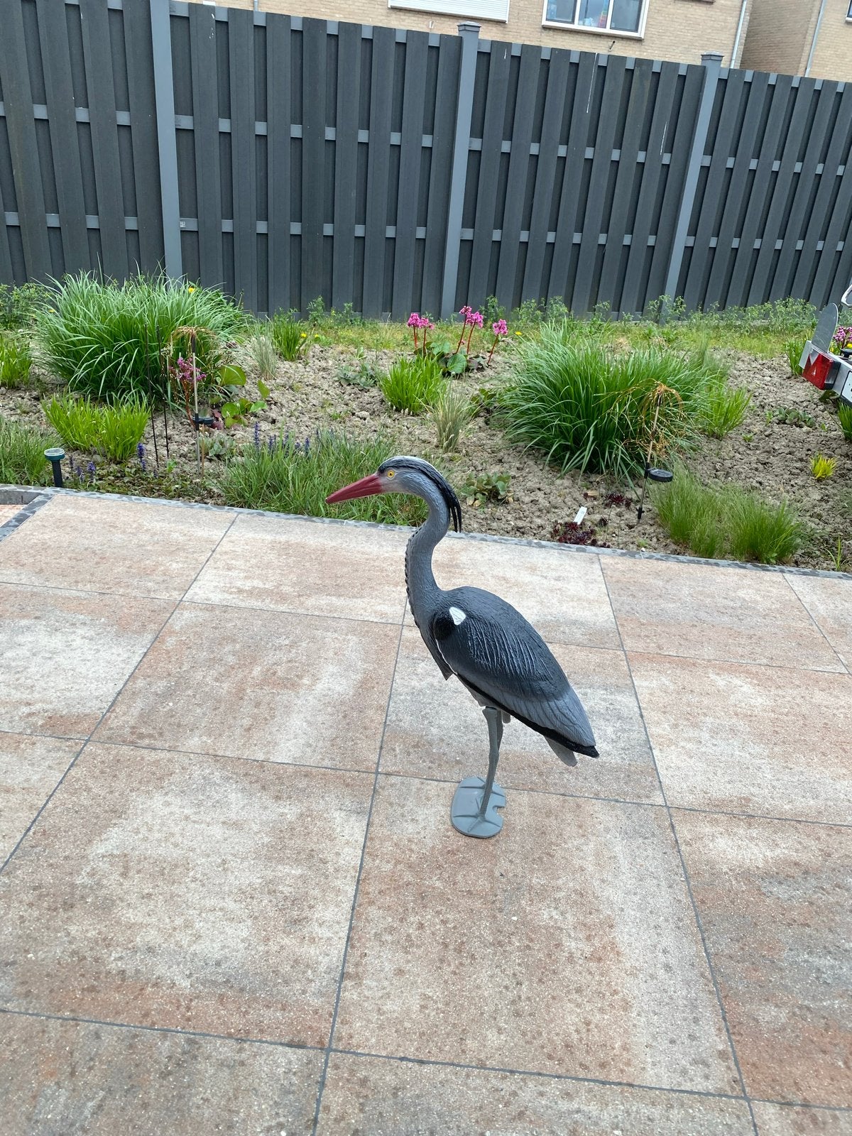 Grote Reiger Tuinbeeld - 78 cm hoog, Ophalen, Zo goed als nieuw, Kunststof, Dierenbeeld