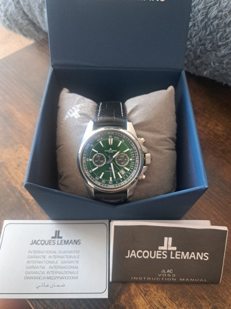 Jacques lemans horloge heren, Sieraden, Tassen en Uiterlijk, Horloges | Heren, Overige merken, Overige materialen, Leer, Polshorloge