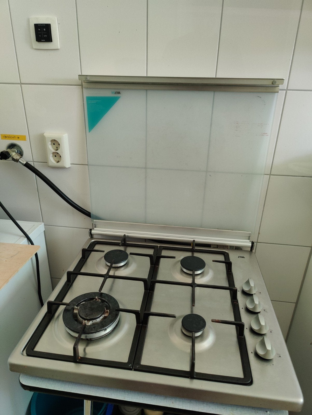Vrijstaand gasfornuis met 4 kookzones, Witgoed en Apparatuur, Ophalen, Gebruikt, 4 kookzones, Gas