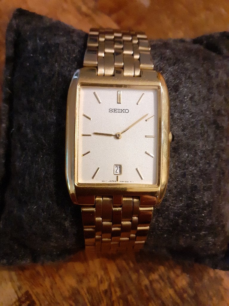 seiko tank quartz, Sieraden, Tassen en Uiterlijk, Horloges | Heren, Ophalen of Verzenden, Staal, Seiko