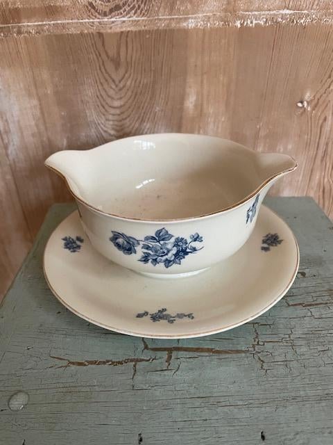 Vintage sauskan van porselein. Blauw wit. Bavaria., Antiek en Kunst, Ophalen