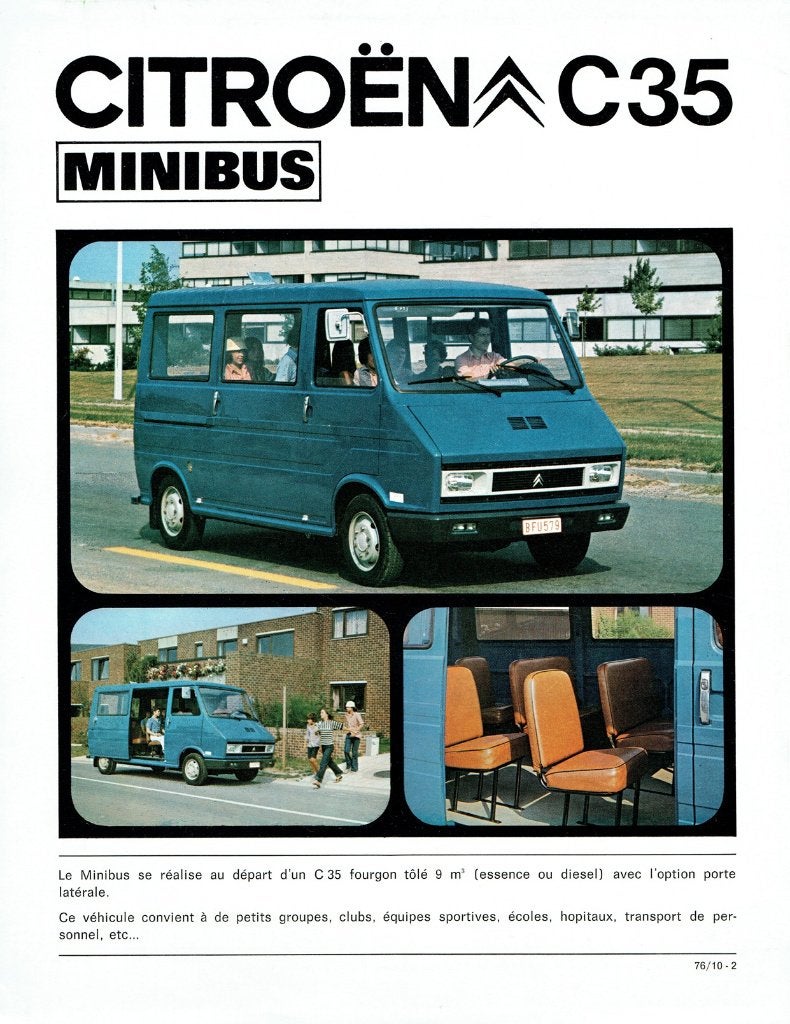 Folder Citroën C35 Minibus (Belgische uitgave - 1976), Verzenden, Gelezen, Citroën