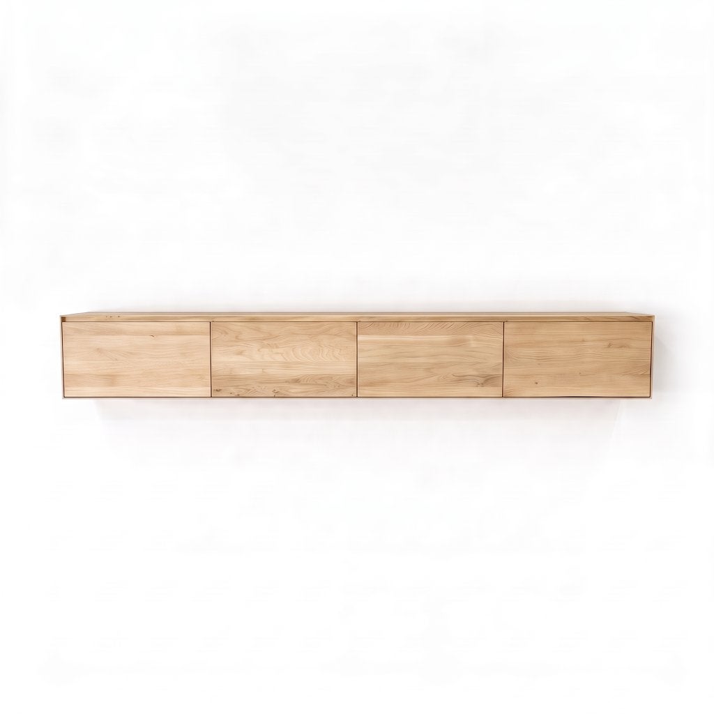 Zwevende Eiken TV Kast - 100 tot 300cm - Gratis thuisbezorgd, Huis en Inrichting, Scandinavisch / Japandi, Eikenhout, Nieuw, Ophalen of Verzenden