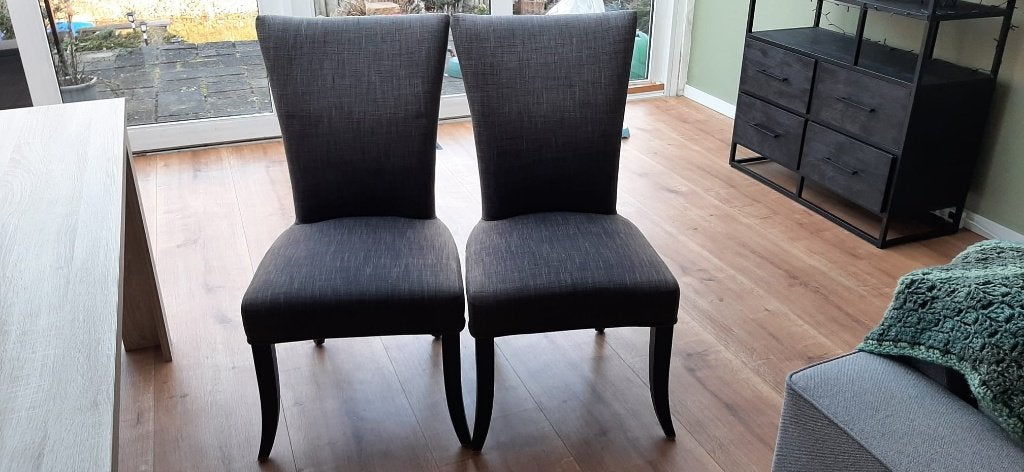 2 eetkamerstoelen, Huis en Inrichting, Ophalen, Gebruikt, Twee, Bruin