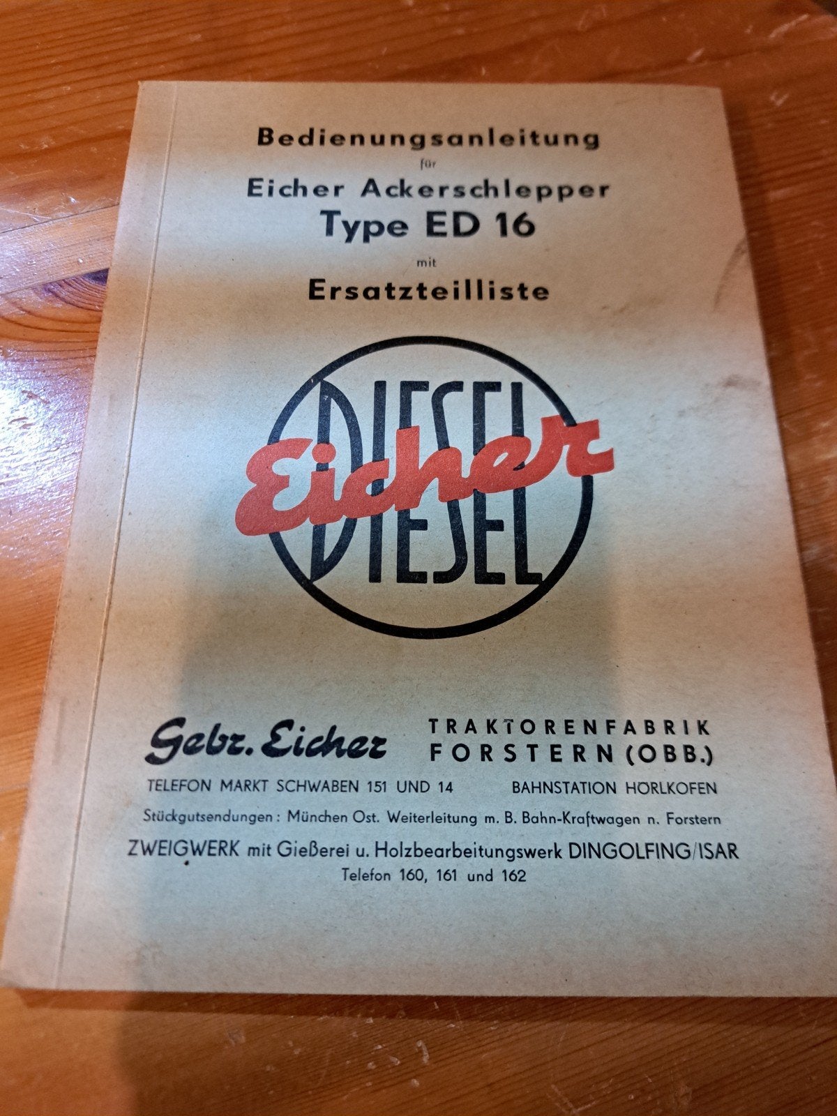 Eicher Diesel trekker tractor oldtimer, Ophalen of Verzenden