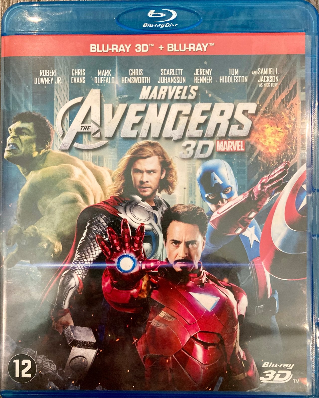 Marvel's The Avengers 3D Blu-ray + Blu-ray (2-disc), Cd's en Dvd's, Blu-ray, Zo goed als nieuw, Actie, 3D Blu-ray, Film, Vanaf 12 jaar