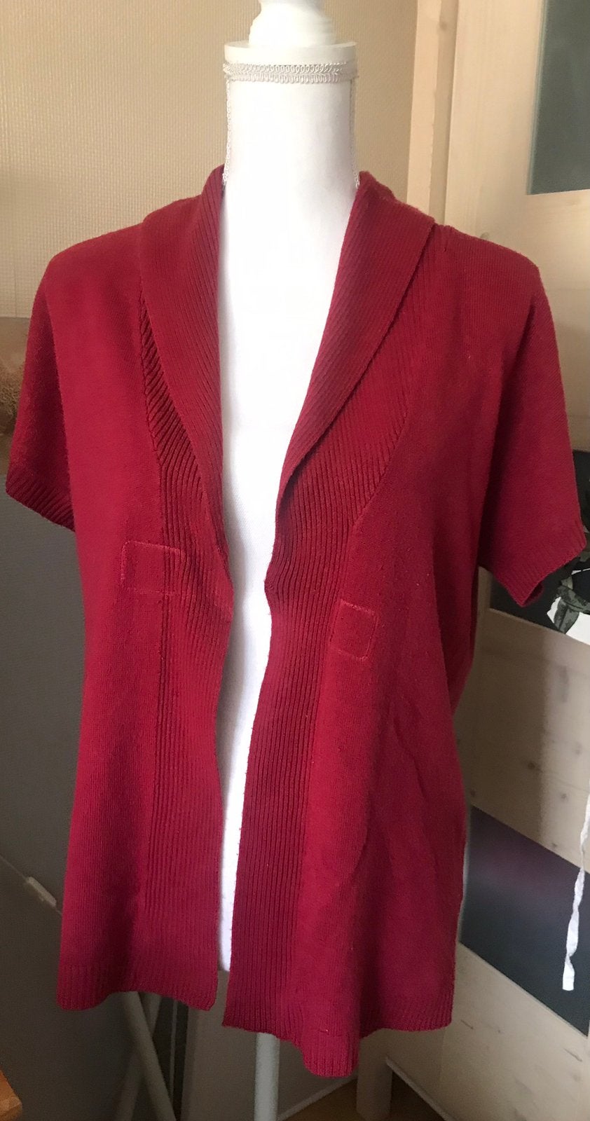 Rode vest met korte mouwen , maat 38/40, Ophalen of Verzenden, Zo goed als nieuw, Maat 38/40 (M), Rood