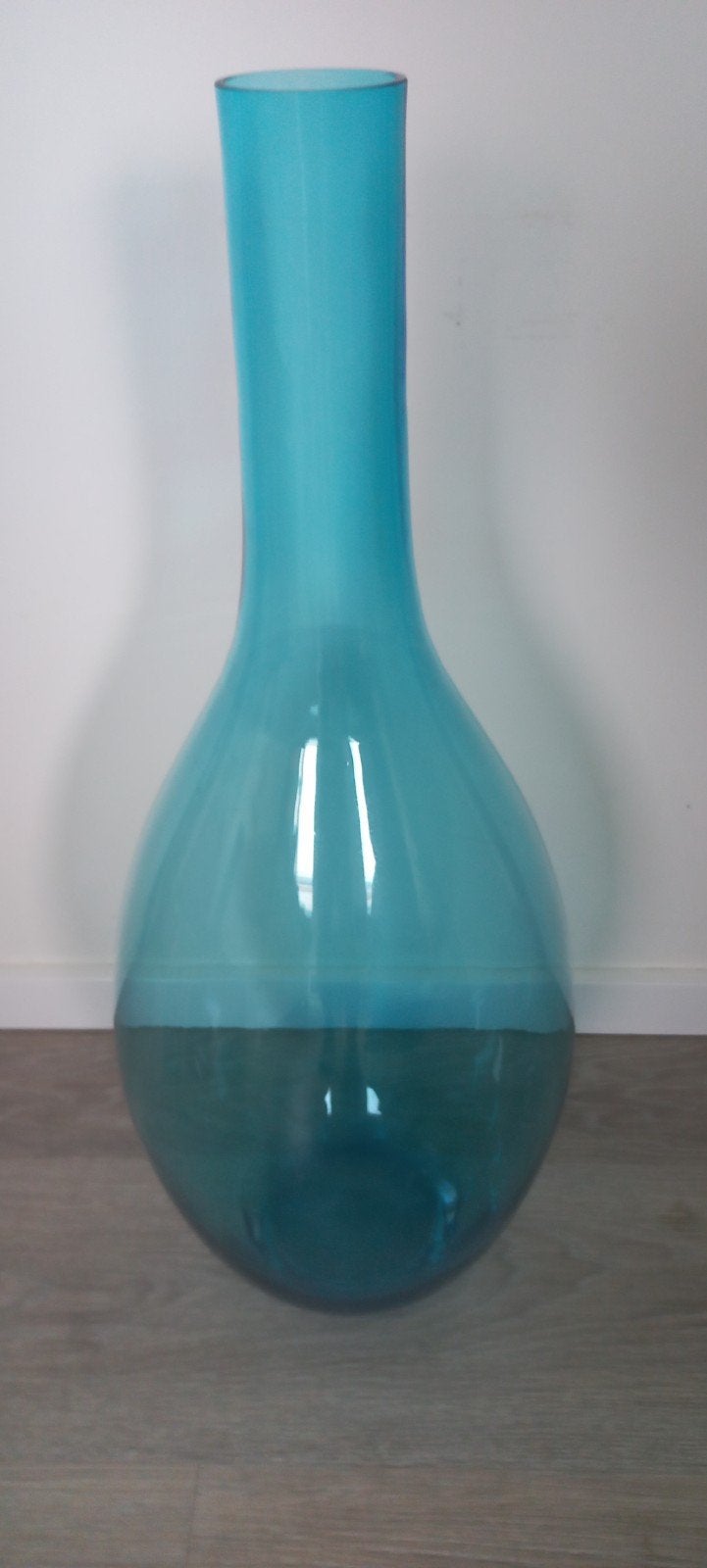 Vaas Lichtblauw, Huis en Inrichting, Woonaccessoires | Vazen, Ophalen, Zo goed als nieuw, Blauw, Glas
