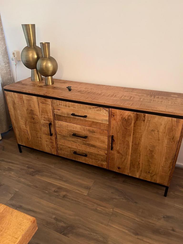 Dressoir mangohout, Ophalen, Zo goed als nieuw, 25 tot 50 cm, 150 tot 200 cm