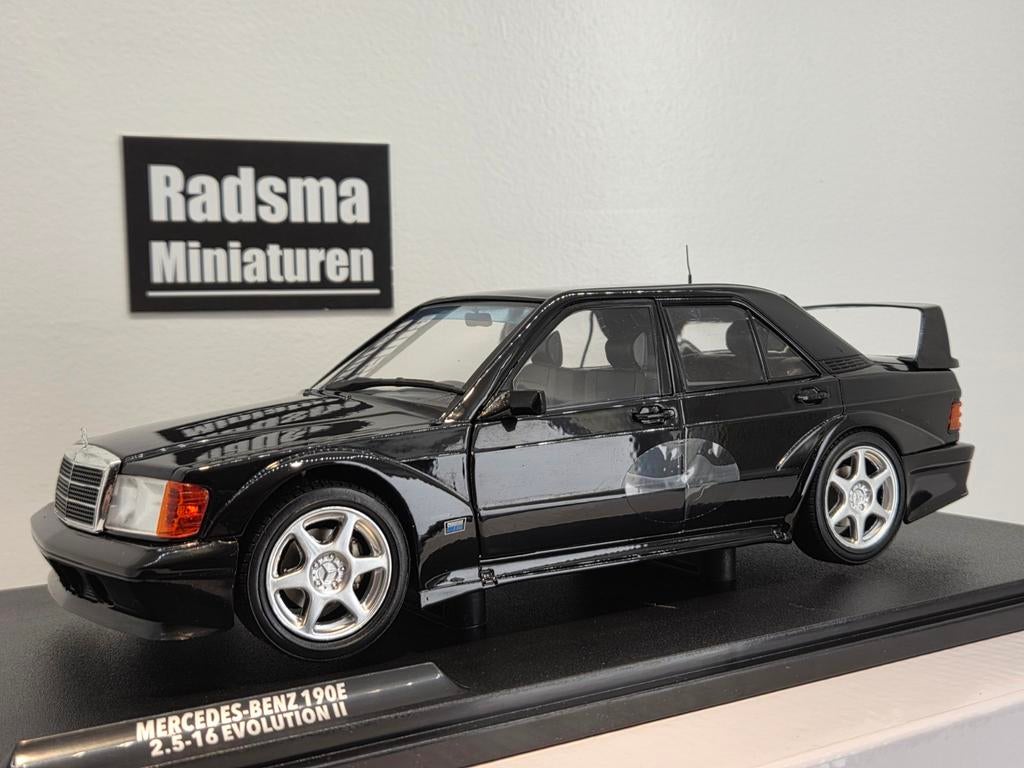 Mercedes-Benz 190e 2.5 16V Evo2 - Zwart - 1:18 Solido, Auto, Solido, Nieuw, Ophalen of Verzenden