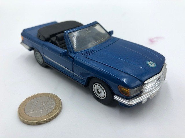Mercedes 500 SL Blauw, MC TOY, Hobby en Vrije tijd, Modelauto's | 1:32, Ophalen of Verzenden, Gebruikt, Auto, Overige merken
