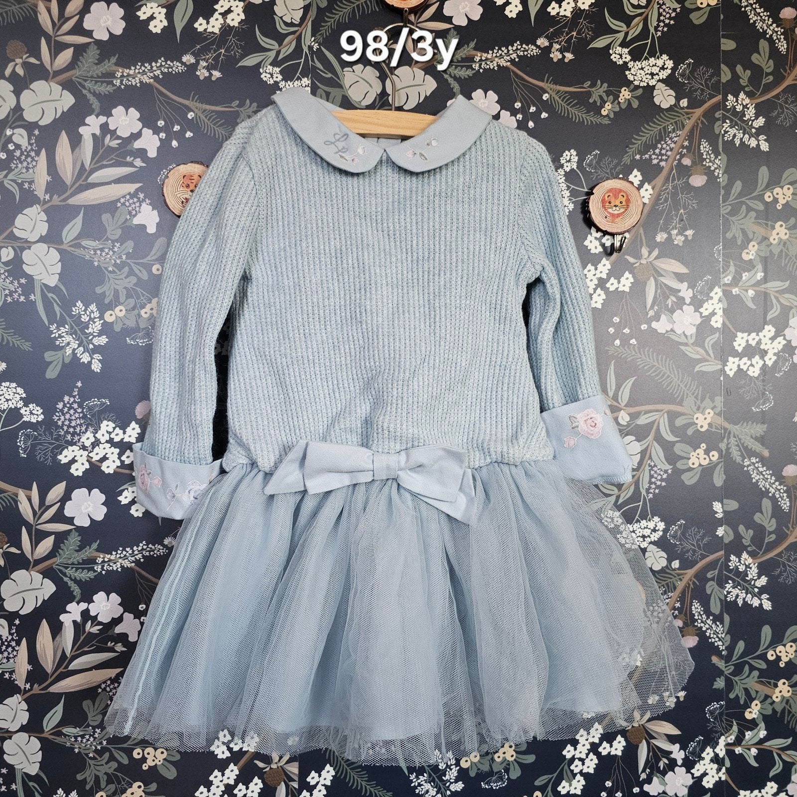 Lapin House Jurk Lichtblauw Maat 98/3Y, Kinderen en Baby's, Meisje, Ophalen of Verzenden, Zo goed als nieuw, Lapin House