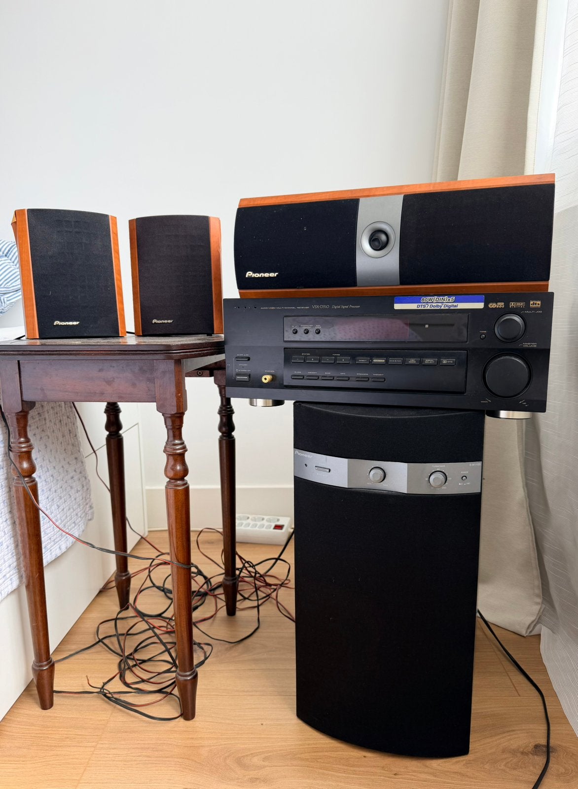 Pioneer S-W110S Subwoofer + Pioneer vsx-d510 amplifier, Ophalen, Gebruikt, 70 watt of meer, Pioneer
