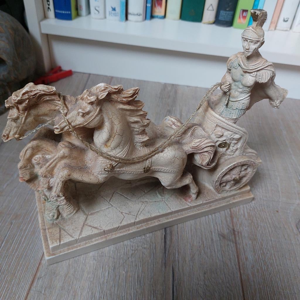 Decoratief beeld Romeinse strijdwagen met soldaat, Ophalen
