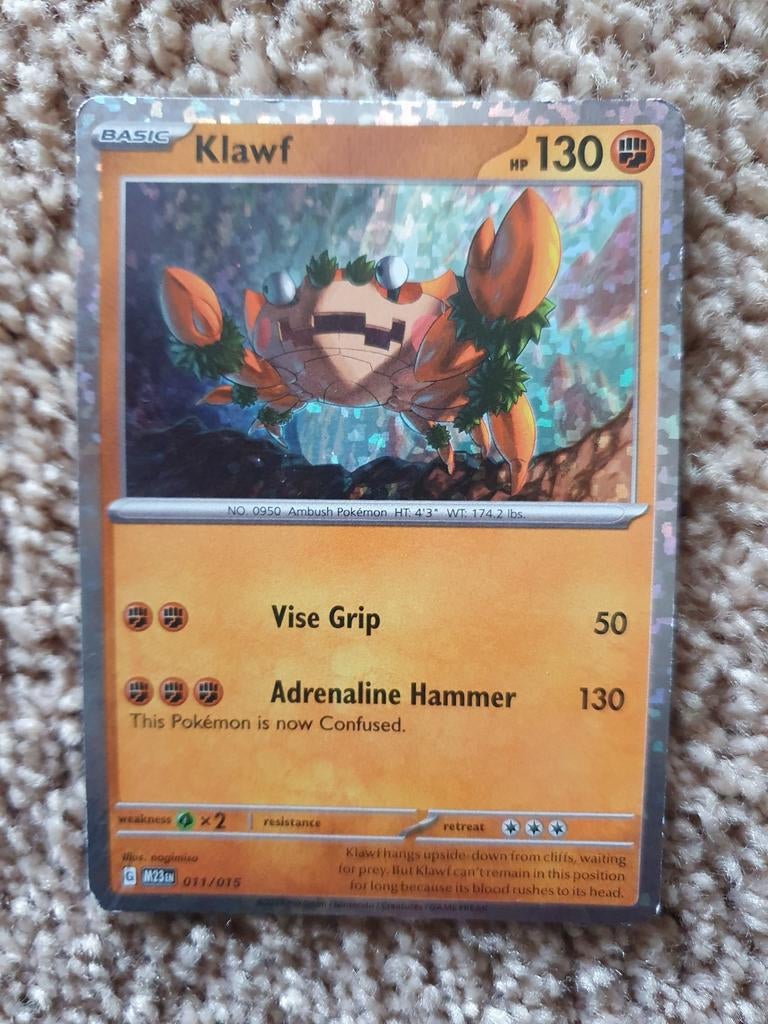 Klawf Pokémon Kaart - Basic, HP 130, Ophalen of Verzenden, Zo goed als nieuw, Losse kaart