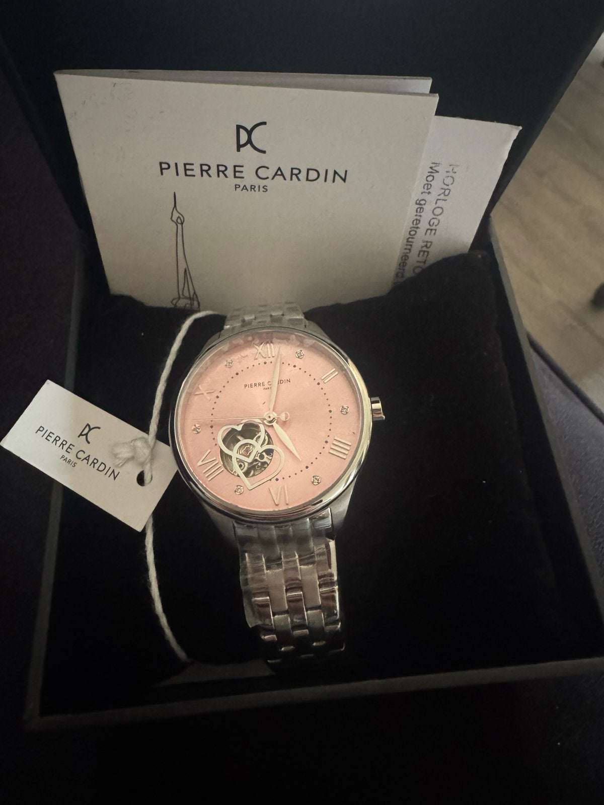 Nieuw Pierre Cardin Dameshorloge - Roze Wijzerplaat, Staal, Polshorloge, Nieuw, Met strass