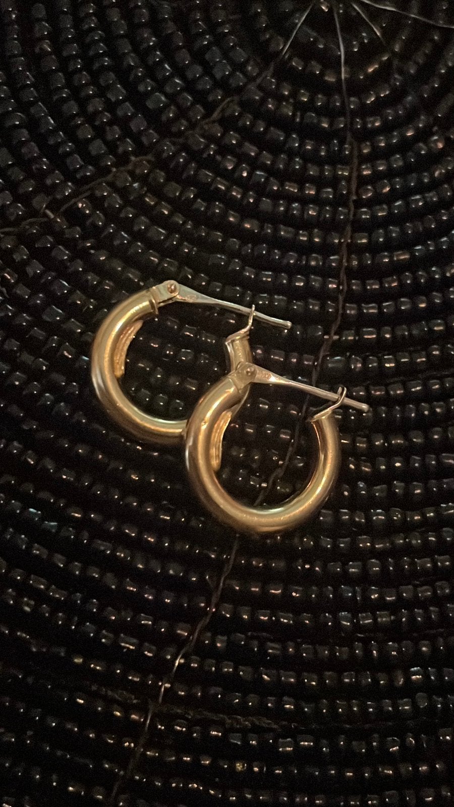 Gouden creolen 14k, Hangers, Ophalen of Verzenden, Zo goed als nieuw, Goud