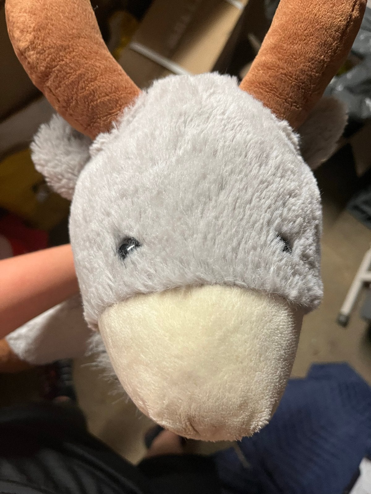 Grote zachte knuffel eland/rendier - Zo goed als nieuw, Ophalen, Overige merken, Overige karakters, Overige typen