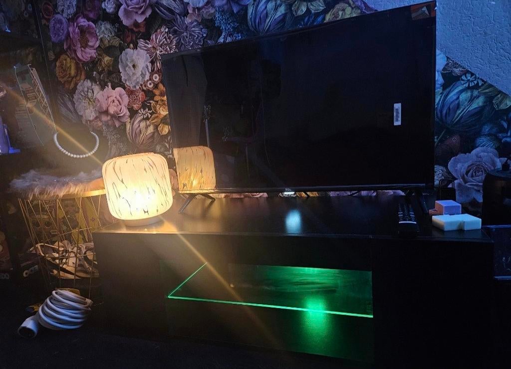 Tv meubel zwart met led verlichting, Ophalen, Overige materialen, 50 tot 100 cm, Zo goed als nieuw