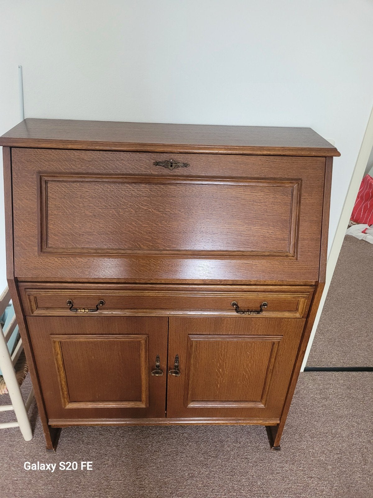 Vintage secretaire met opbergruimte, 120x100 cm, Huis en Inrichting, Kasten | Secretaires, Ophalen, Gebruikt, Vintage