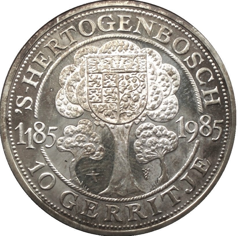 Nederland - 's-Hertogenbosch 10 gerritje 1985 (zilver), Ophalen of Verzenden, Zilver, Nederland