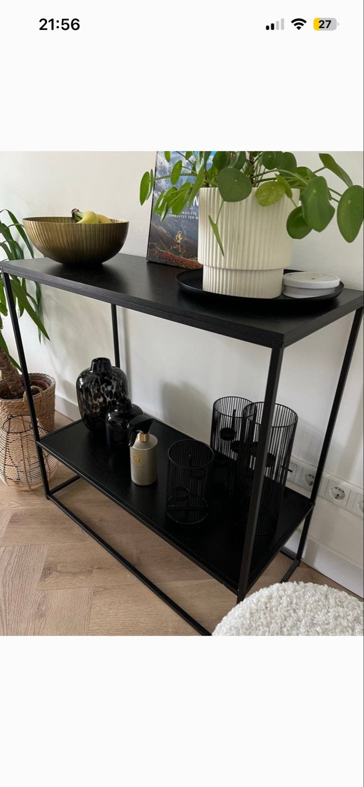 Zwarte sidetable, Huis en Inrichting, Tafels | Sidetables, Ophalen, Overige materialen, Gebruikt, 50 tot 100 cm
