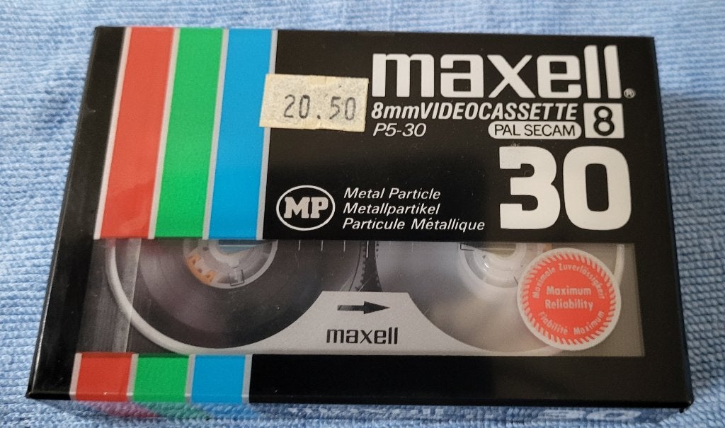 Maxell P5-30 8mm videocassette, nieuw in seal, Audio, Tv en Foto, Ophalen of Verzenden, Nieuw, Videoband