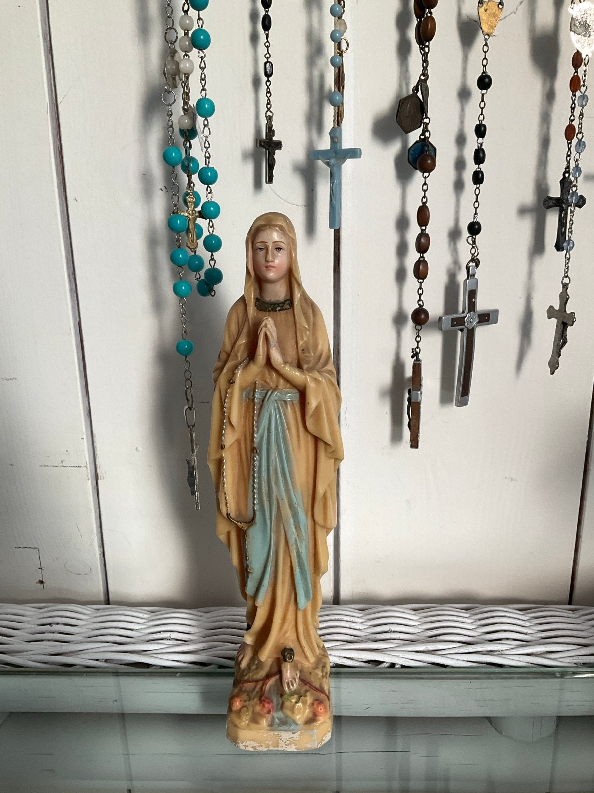 Vintage Mariabeeldje - Religieuze Decoratie, Antiek en Kunst, Antiek | Religie, Ophalen of Verzenden